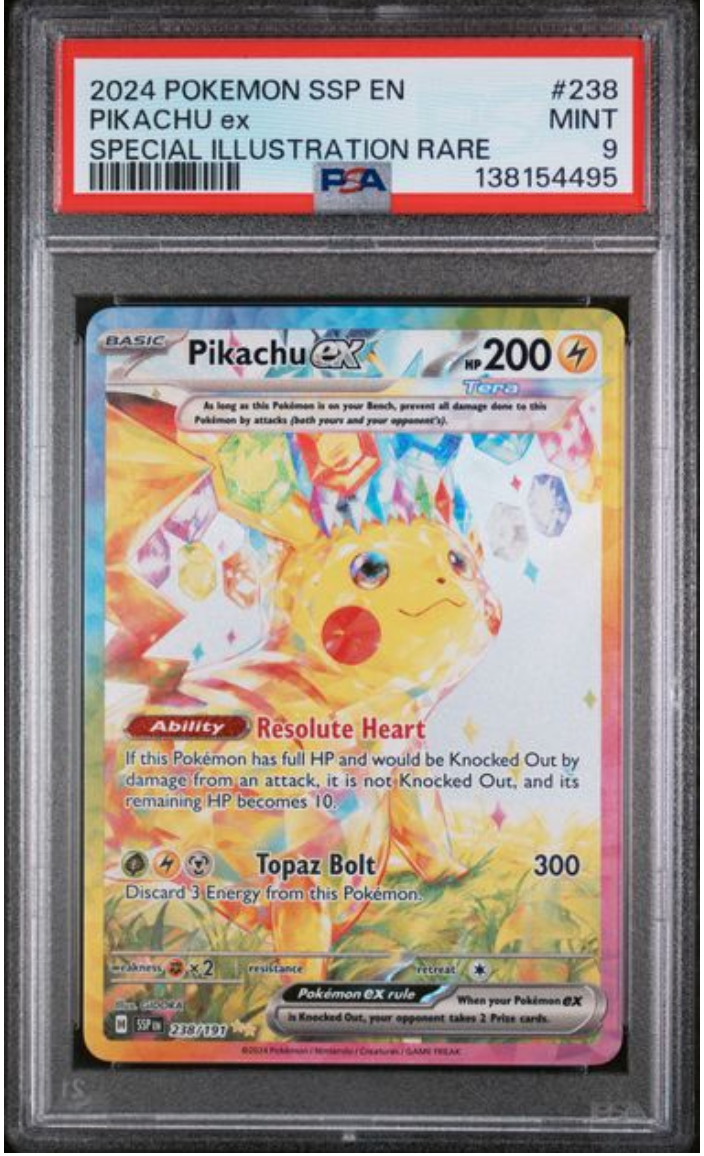 2024 English Pokemon Pikachu ex 238/191 PSA 9