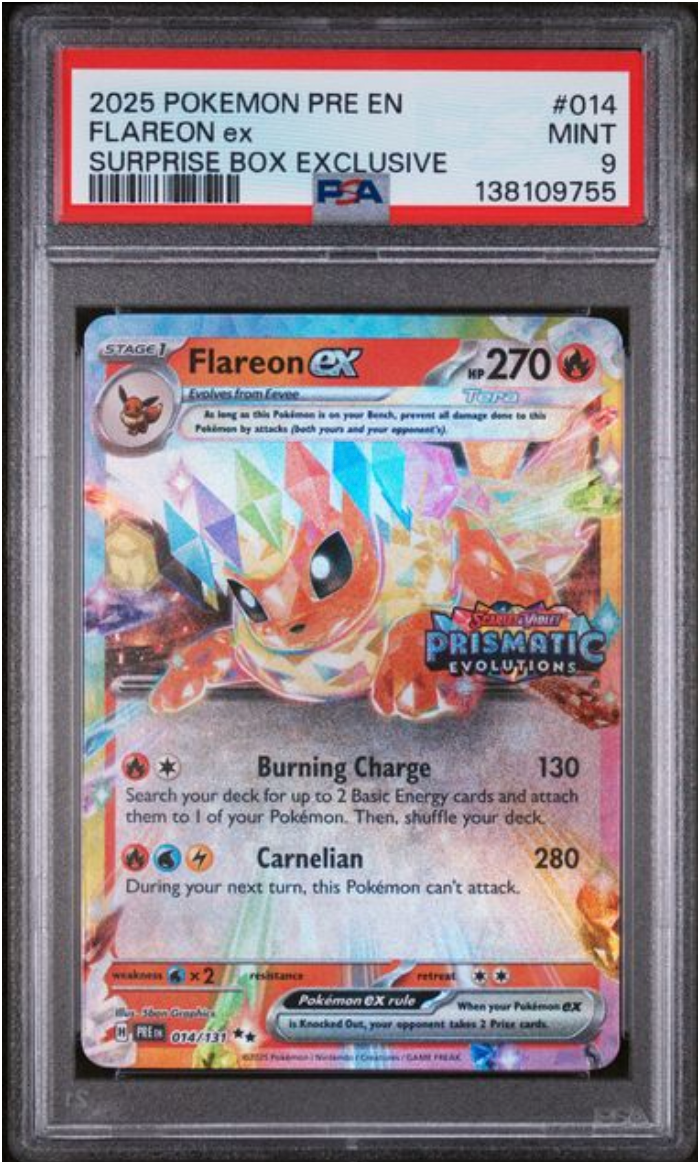 2025 Prismatic surprise box stamped Flareon 014/131 PSA9