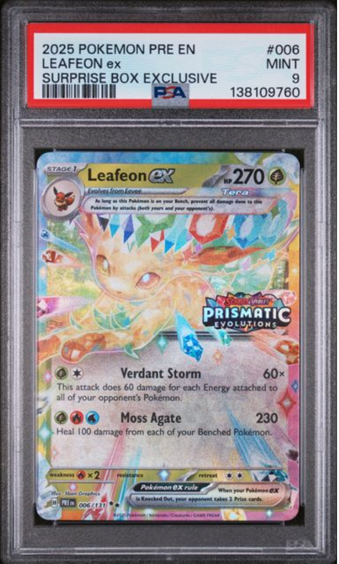 2025 Prismatic surprise box stamped Leafeon 006/131 PSA9
