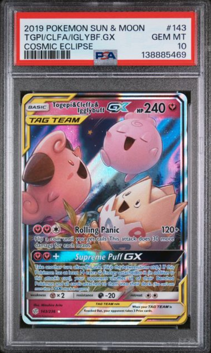 2019 English Pokemon Togepi & Cleffa & Igglybuff GX 143/236 PSA 10