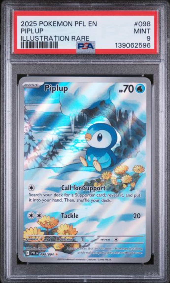 2025 Pokemon Piplup 098/094 PSA9