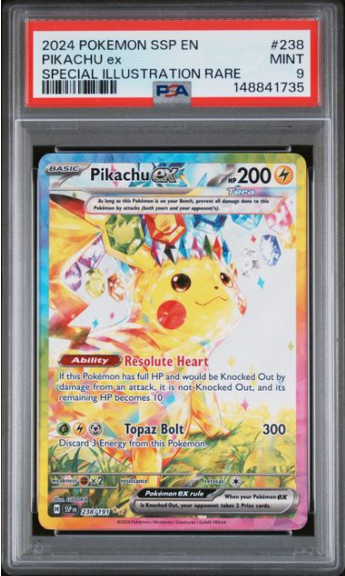 2024 English Pokemon Pikachu ex 238/238 PSA 9