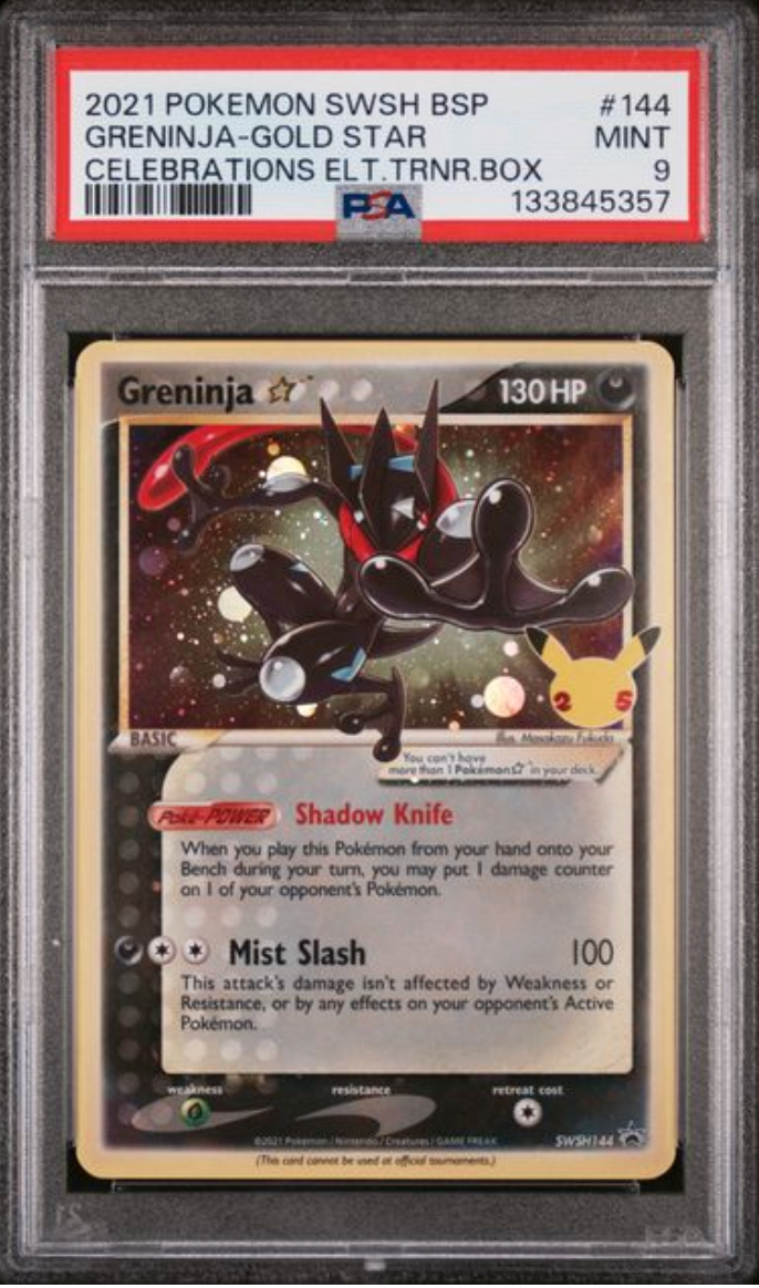2021 Pokemon SWSH Greninja Gold Star Celebrations Promo PSA9
