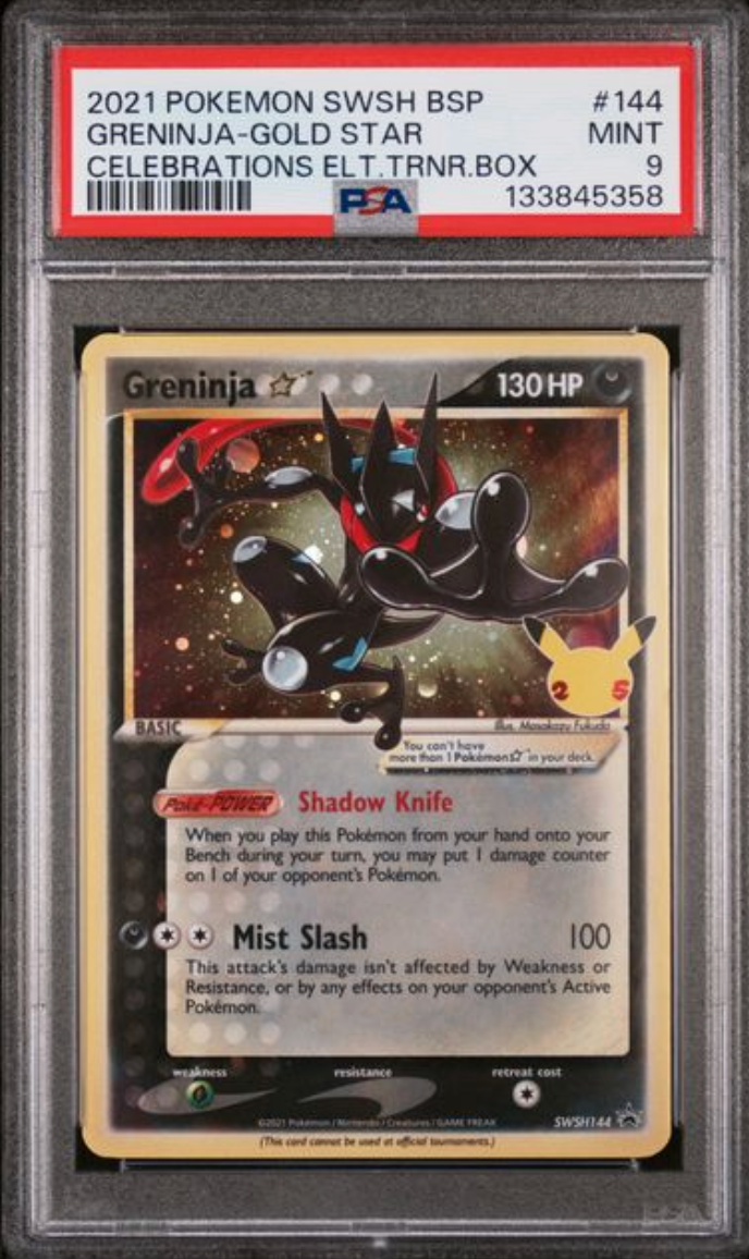 2021 Pokemon SWSH Greninja Gold Star Celebrations Promo PSA9