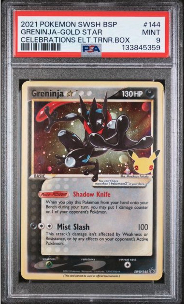 2021 Pokemon SWSH Greninja Gold Star Celebrations Promo PSA9