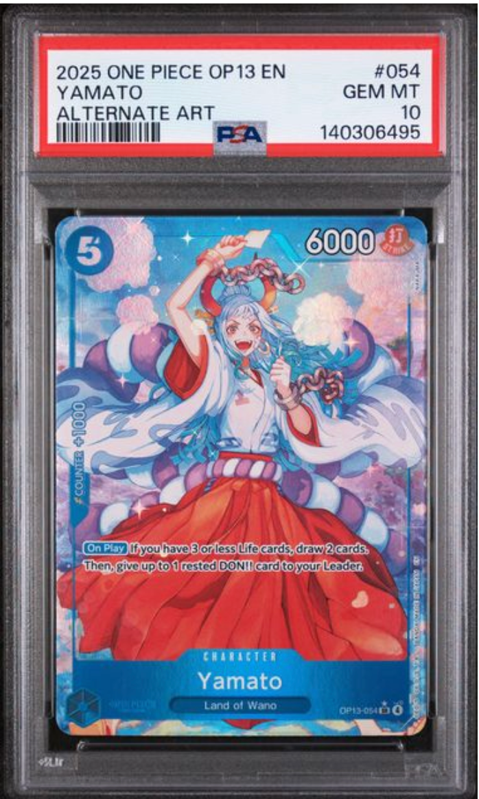 2025 English One Piece Yamato Alternate Art OP 13 054 PSA 10