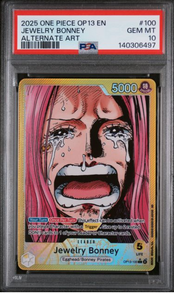 2025 English One Piece Jewelry Bonny Alternate Art OP 13 100 PSA 10