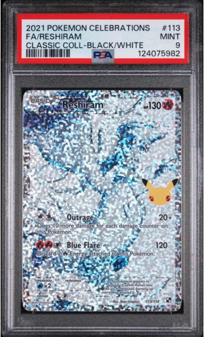 2021 English Pokemon Reshiram 113/114 PSA 9
