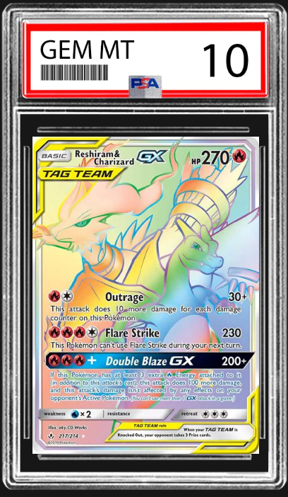 2019 English Pokemon Reshiram GX 217/214 PSA 10