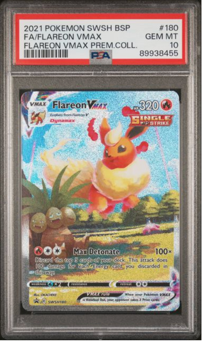 2021 English Pokemon Flareon Vmax SWSH180 PSA 10