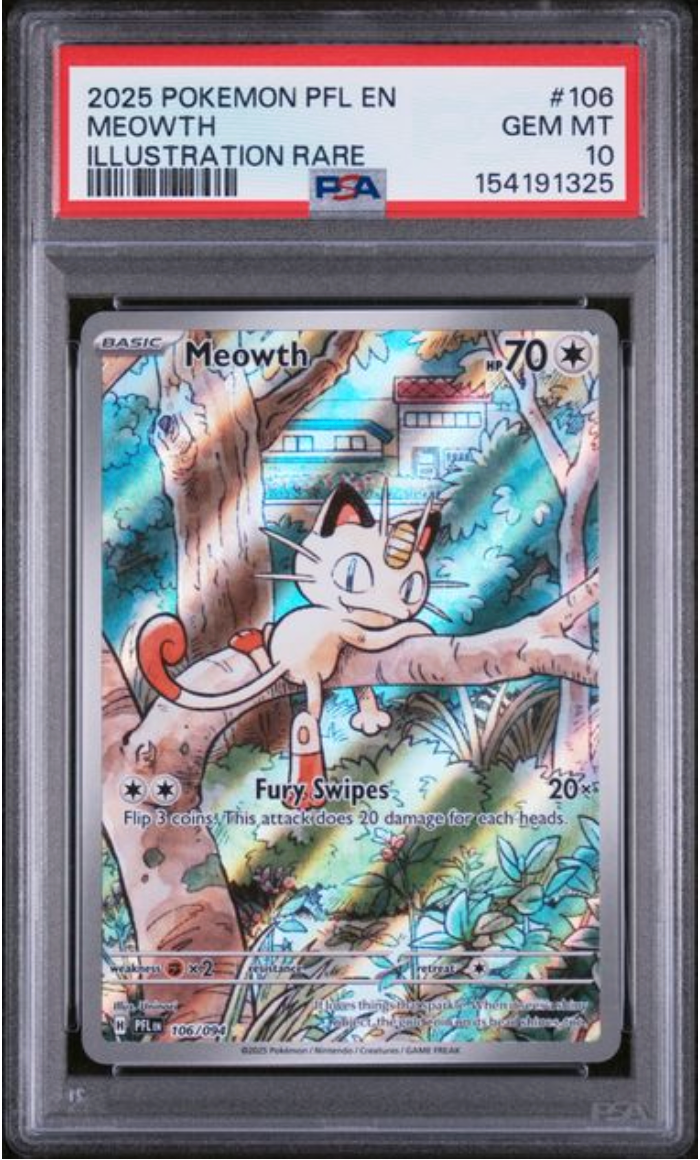 2025 English Pokemon Meowth 106/094 PSA 10