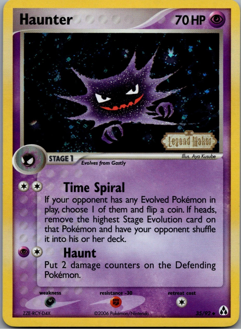 (LP)Haunter Reverse Holo Uncommon EX Legend Maker Stamped 35/92