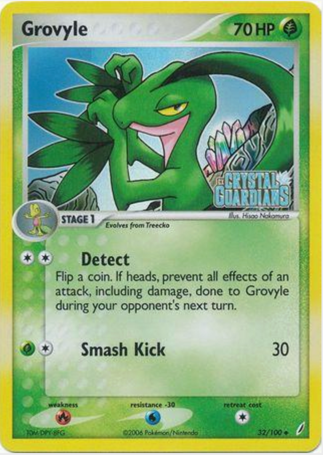 Grovyle 32/100 Crystal Guardians Stamped (HP)