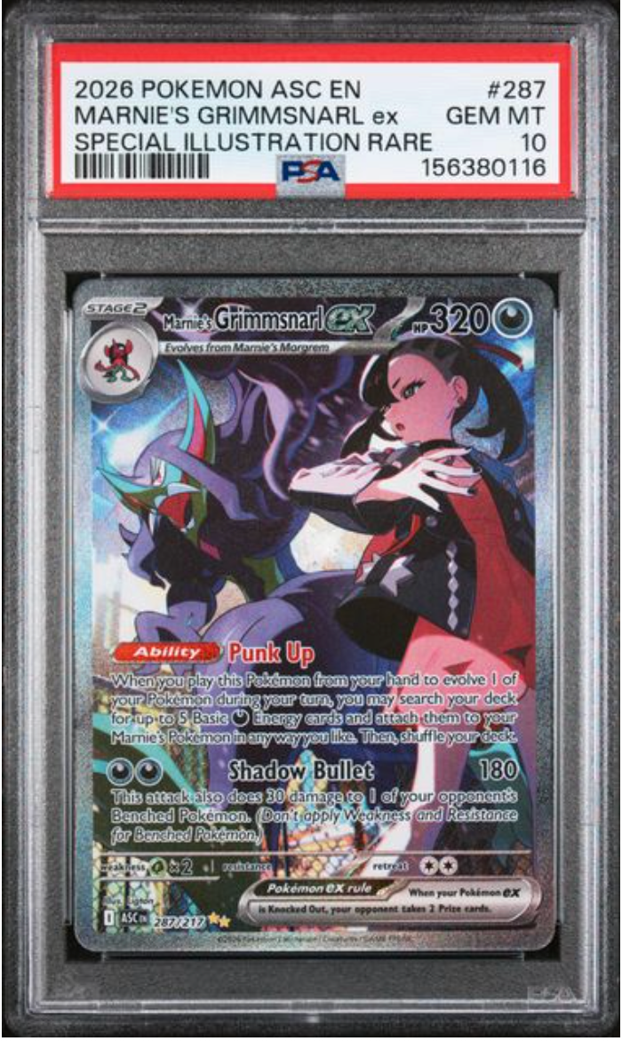 2026 English Pokemon Marnie's Grimmsnarl ex 287 217 PSA 10