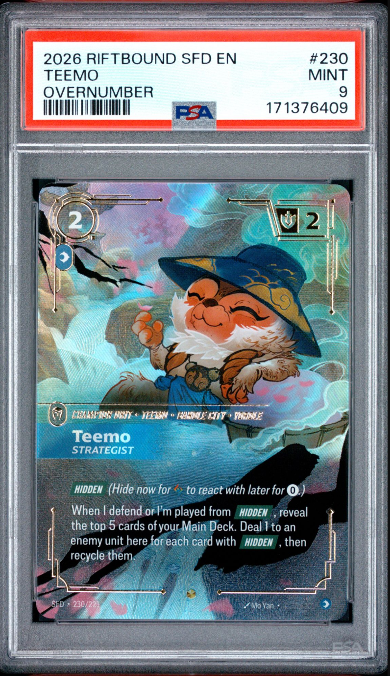 2026 English Riftbound Teemo Overnumber 230/221 PSA 9