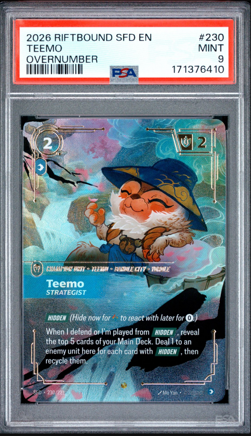 2026 English Riftbound Teemo Overnumber 230/221 PSA 9