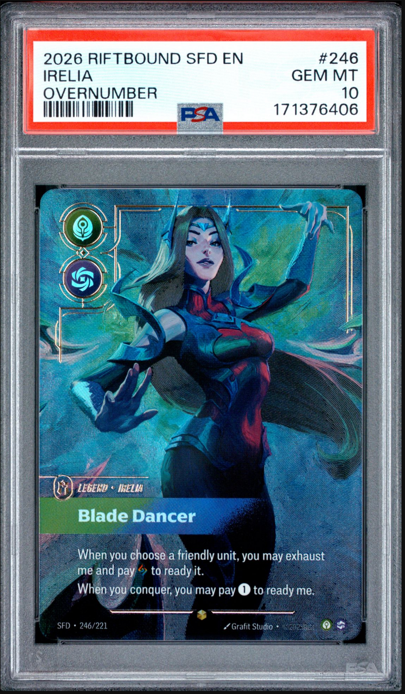 2026 English Riftbound Irelia Overnumber 246/221 PSA 10