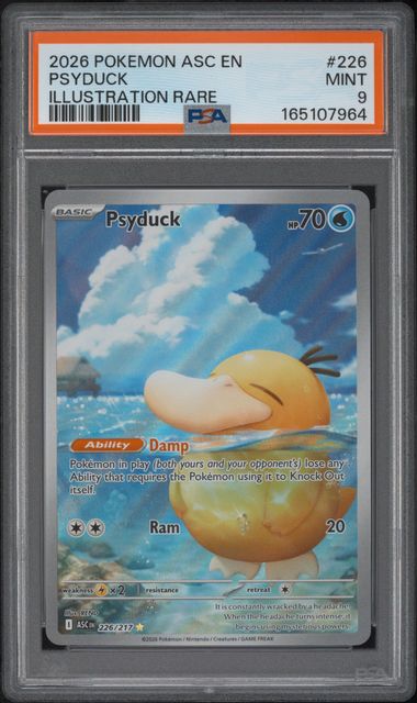 2026 English Pokemon Psyduck 226/217 PSA 9