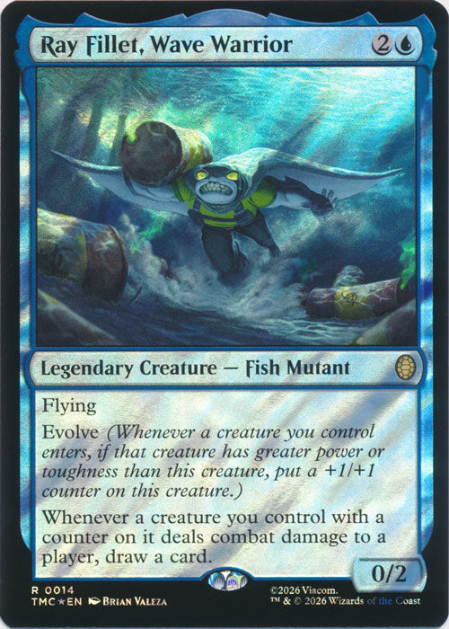 Ray Fillet, Wave Warrior (Surge Foil) (TMC-014) - Commander: Teenage Mutant Ninja Turtles Foil
