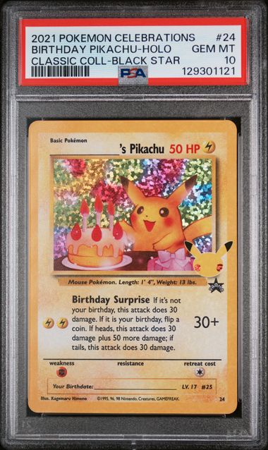 2021 English Pokemon Birthday Pikachu 024 PSA 10