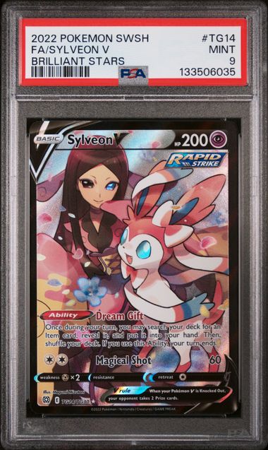 Pokemon 2022 SWSH Sylveon V Brilliant Stars PSA 9 (TG14/TG30)