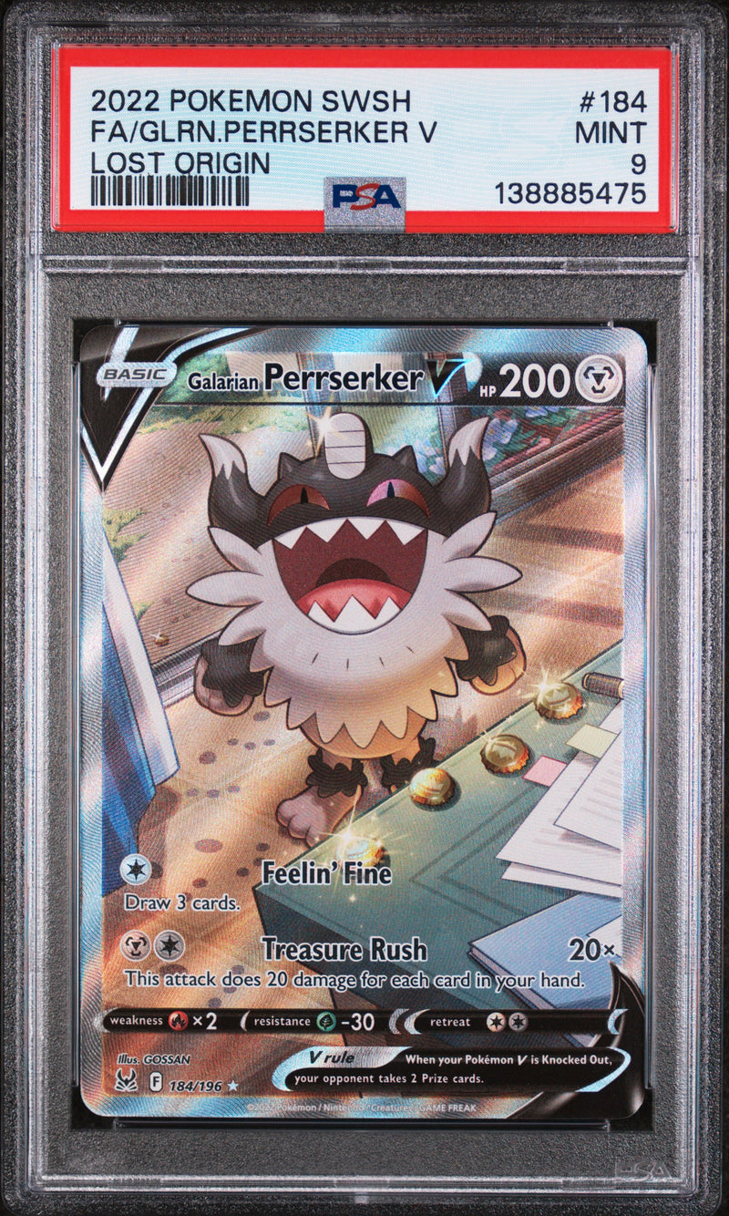 Pokemon Galarian Perrserker 184/196 PSA 9