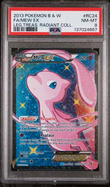2013 English Pokemon Mew EX RC24/RC25 PSA 8