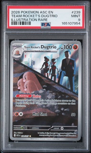 2026 English Pokemon Team Rocket's Dugtrio 239/217 PSA 9