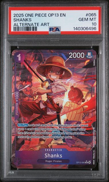 2025 English One Piece Shanks OP13-065 PSA 10