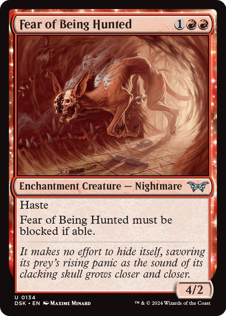 Fear of Being Hunted (DSK-134) - Duskmourn: House of Horror: (enchantment) Foil