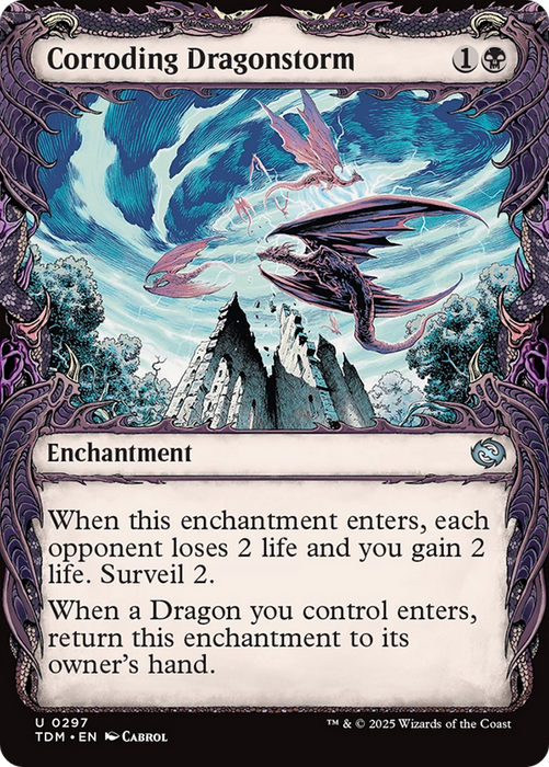 Corroding Dragonstorm (TDM-297) - Tarkir: Dragonstorm: (Showcase, enchantment) Foil