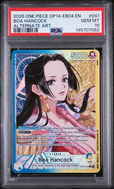 2026 English One Piece Boa Hancock (Alternate Art) OP14-041 PSA 10