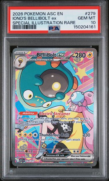 2026 English Pokemon Iono's Bellibolt ex 279/217 PSA 10