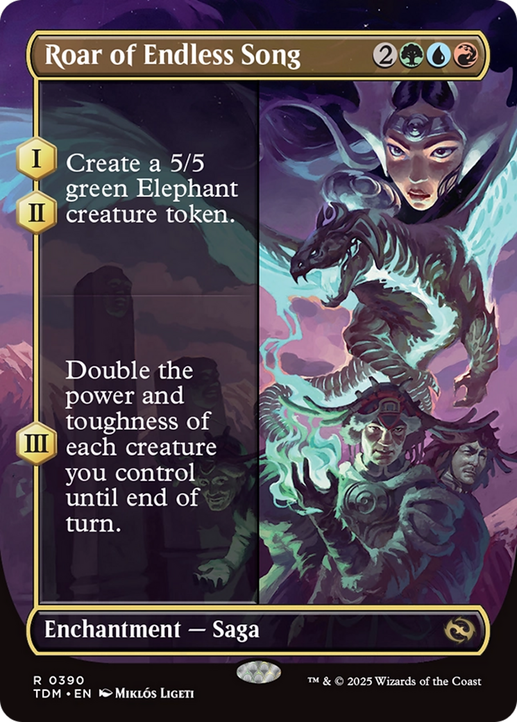 Roar of Endless Song (TDM-390) - Tarkir: Dragonstorm: (enchantment) (Borderless)