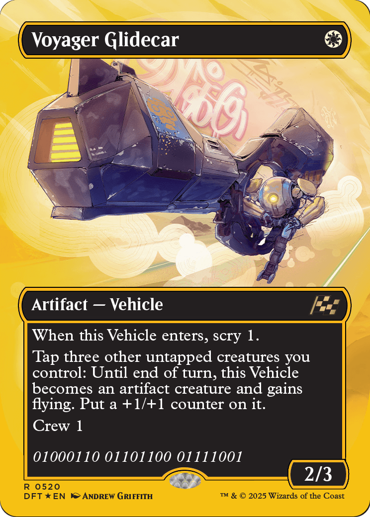 Voyager Glidecar (Borderless) (First-Place Foil) (DFT-520) - Aetherdrift (Borderless) Foil