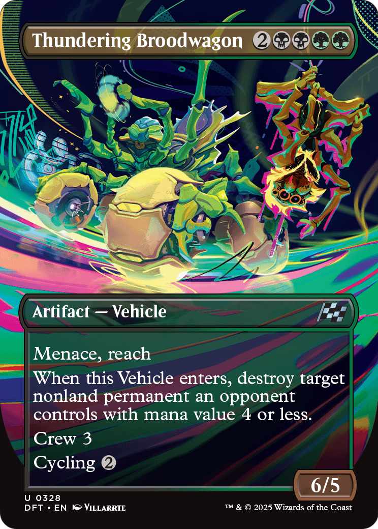 Thundering Broodwagon (Borderless) (DFT-328) - Aetherdrift (Borderless) Foil