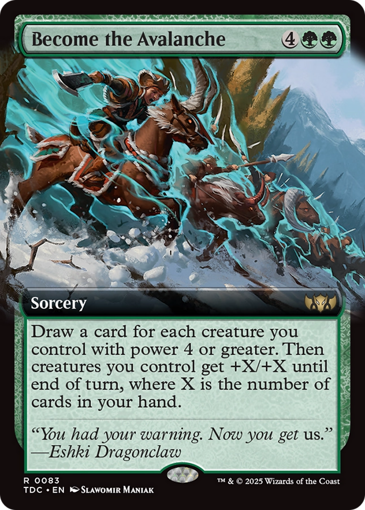 Become the Avalanche (Extended Art) (TDC-083) - Commander: Tarkir: Dragonstorm: (Extended Art)