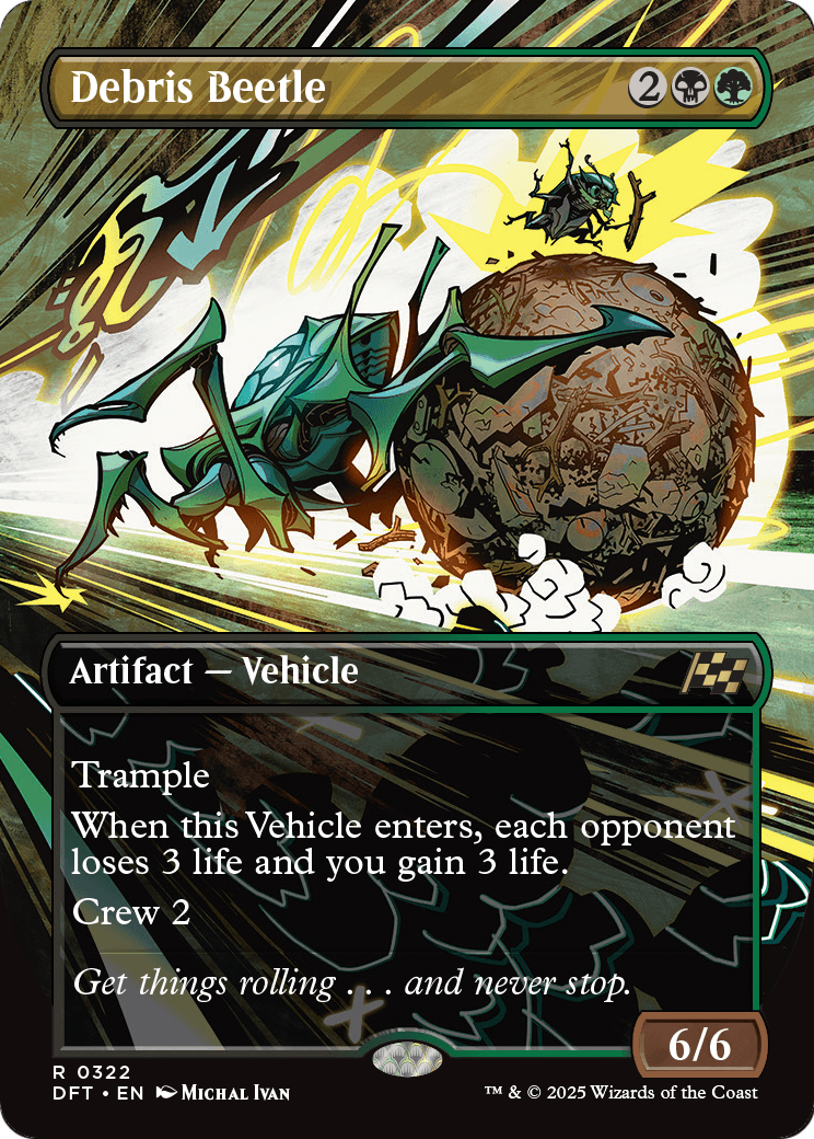 Debris Beetle (Borderless) (DFT-322) - Aetherdrift (Borderless) Foil