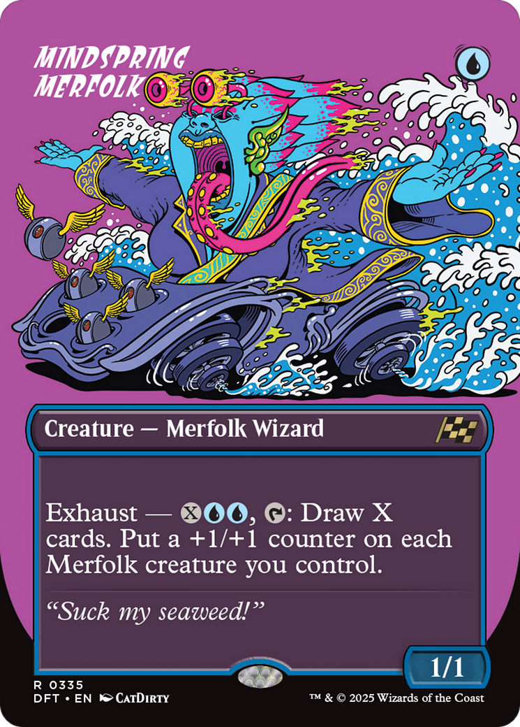 Mindspring Merfolk (Borderless) (DFT-335) - Aetherdrift (Borderless) Foil