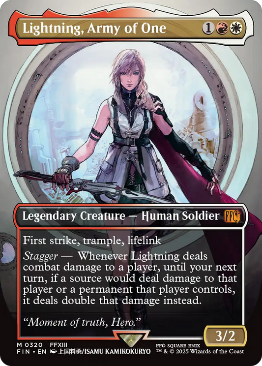 Lightning, Army of One (FIN-320) - FINAL FANTASY (Borderless) Foil