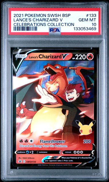 2021 English Pokemon Lance's Charizard V swsh133 PSA 10