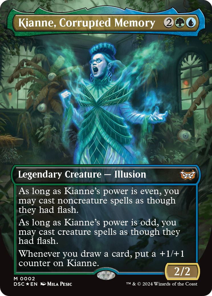 Kianne, Corrupted Memory (Borderless) (DSC-002) - Duskmourn: House of Horror Commander (Borderless) Foil