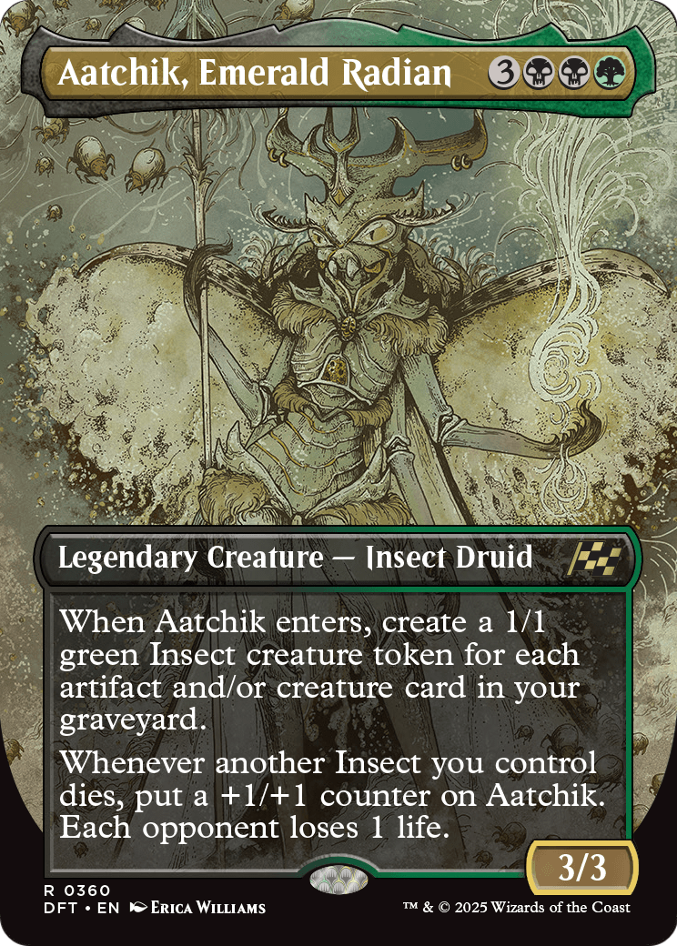 Aatchik, Emerald Radian (Borderless) (DFT-360) - Aetherdrift (Borderless) Foil