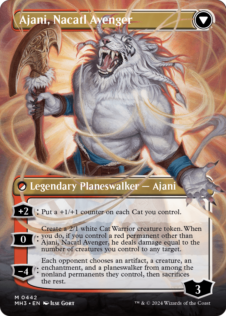 Ajani, Nacatl Pariah (Borderless) (MH3-442) - Modern Horizons 3 (Borderless) Foil