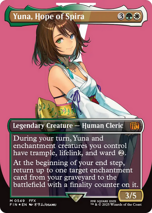 Yuna, Hope of Spira (FIN-548) - FINAL FANTASY (Borderless) Foil