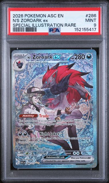 2026 English Pokemon N's Zoroark 286/217 PSA 9