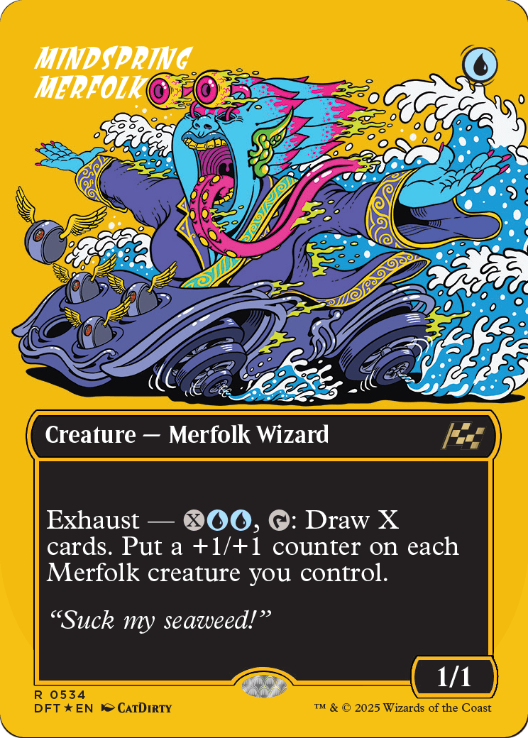 Mindspring Merfolk (Borderless) (First-Place Foil) (DFT-534) - Aetherdrift (Borderless) Foil