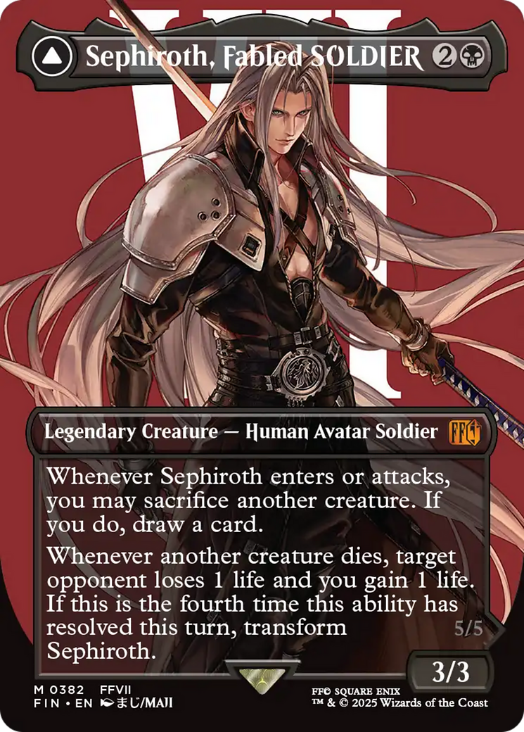 Sephiroth, Fabled SOLDIER // Sephiroth, One-Winged Angel (FIN-382) - FINAL FANTASY (Borderless)