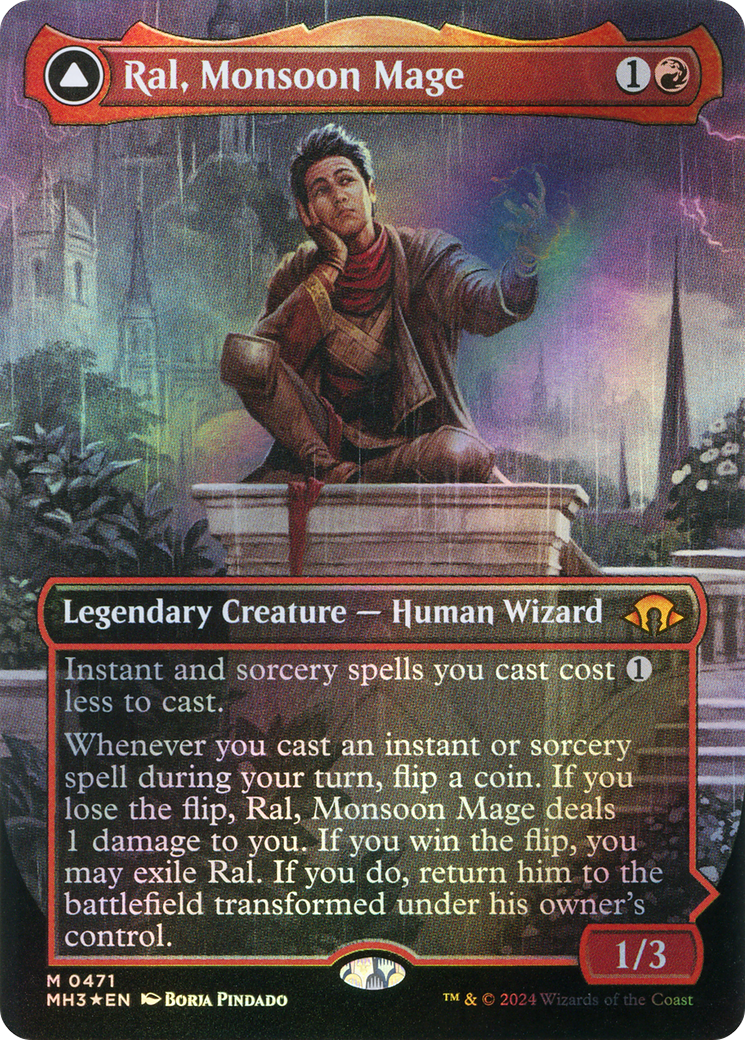 Ral, Monsoon Mage (Borderless) (Textured Foil) (MH3-471) - Modern Horizons 3 (Borderless) Foil