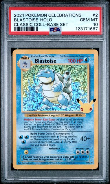 2021 English Pokemon Blastoise 2/102 PSA 10